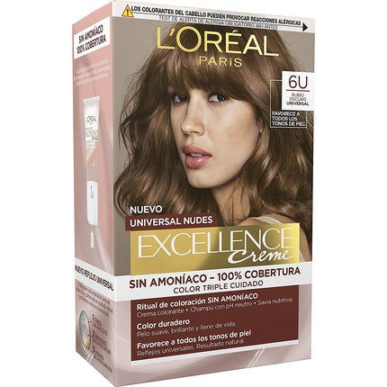 Vopsea de păr, L'Oréal Paris, Excellence Creme Universal Nudes, blond închis