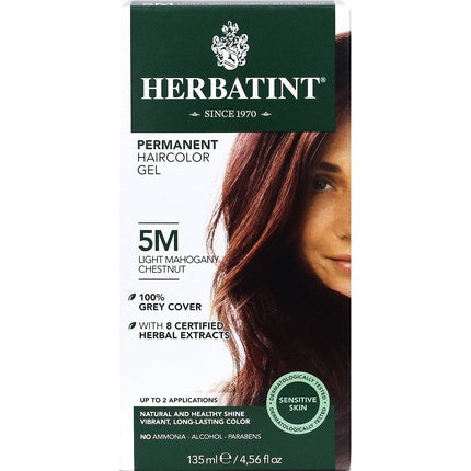 Vopsea de păr permanentă, Herbatint, Light Mahogany Chestnut, 150ml