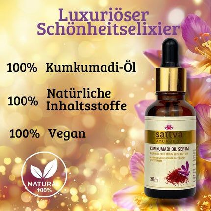 Ser anti-îmbătrânire, Sattva Ayurveda, 30ml, șofran