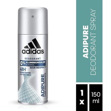 Deodorant adidas Adipure bărbați, 150ml, argintiu