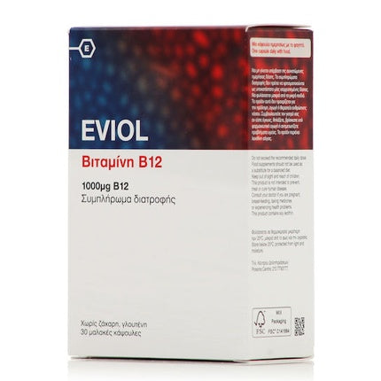 Eviol, Vitamină B12, 1000 mcg, 30 capsule moi