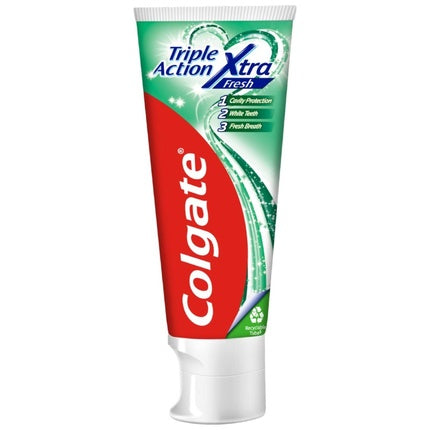 Pastă de dinți Colgate Triple Action Extra Fresh, 105g, ambalaj reciclabil