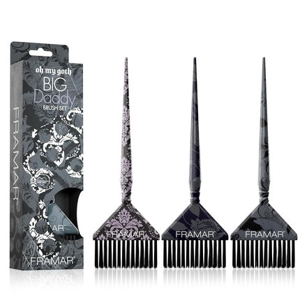 Perie Colorant Păr, Set Goth, Design Damaschin Negru