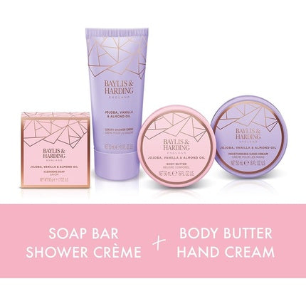 Set Cadou Baylis & Harding, Jojoba Vanilie Migdală, Roz