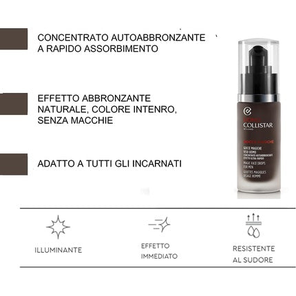 Autobronzant Concentrat, Collistar, Line Man Drops Ultra-Rapid