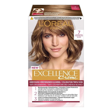 Vopsea de păr, L'Oréal Paris, Excellence Creme, blond mediu