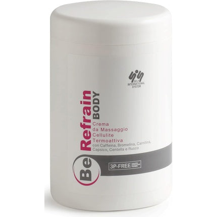 Cremă de masaj pentru corp BeRefain, anti-celulită termooactivă, alb, 1000 ml