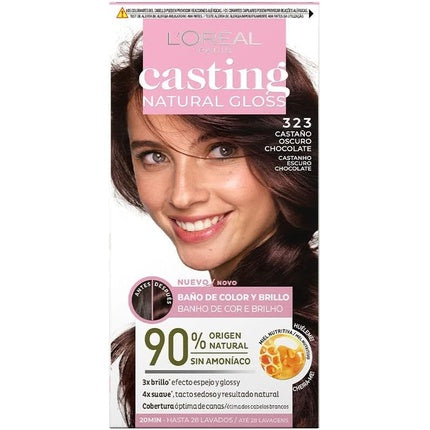 Vopsea de păr L'Oréal Paris Casting Natural Gloss 323 Chocolate Black 130 ml
