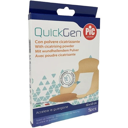 Bandaje adezive Pic Solution QuickGen Joint Plaster cu pulbere cicatrizantă, 10x12cm, set de 5 bucăți