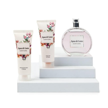 Set Cadou Parfum, Agua De Luna, Floral Elixir, alb