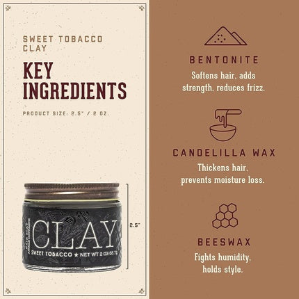 Ceară păr, 18.21 Man Made, Clay, tutun dulce