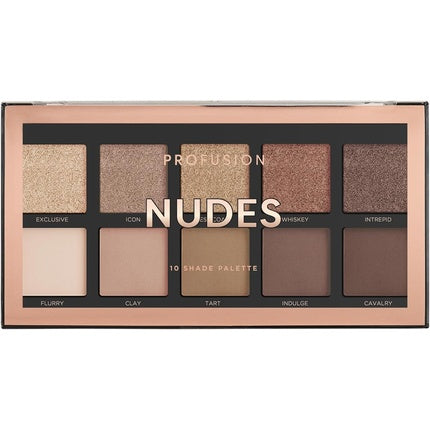 Paletă farduri de pleoape, Profusion Cosmetics, Nudes, 10 nuanțe