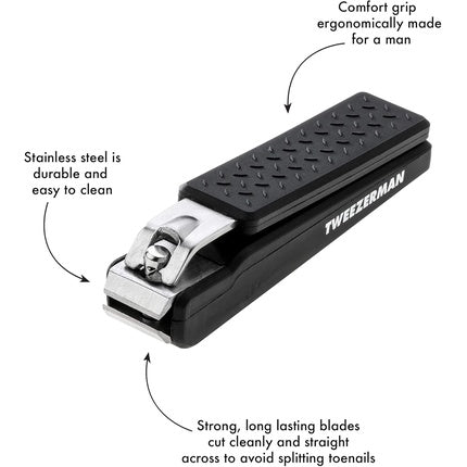 Cleste de unghii Tweezerman Precision Grip, negru, oțel inoxidabil