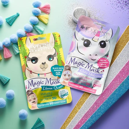 Masca Textilă Eveline Cosmetics Magic Mask Unicorn Alb