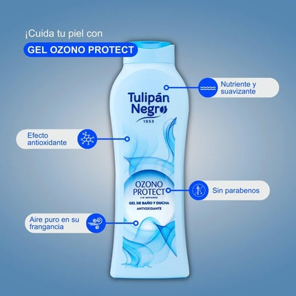 Gel de duș Tulipan Negro Ozone Protect, albastru, 720ml