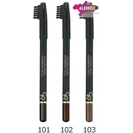 Creion sprâncene Golden Rose Eyebrow Pencil 101, negru, cu periuță