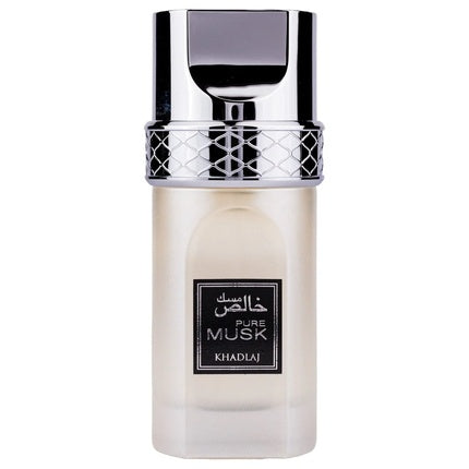 Khadlaj Pure Musk, Eau de Parfum Spray, 100ml, sticlă mată alb crem, capac argintiu