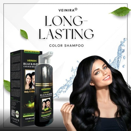 Șampon colorant instantaneu pentru păr, Vineira Herbal Quick, 322 g, negru