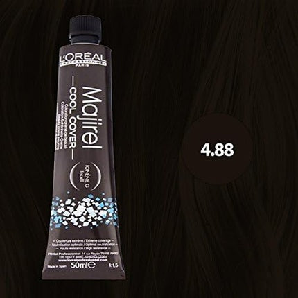 Vopsea de păr, L'Oréal Paris, Majirel Cool Cover 4.88, maro mediu