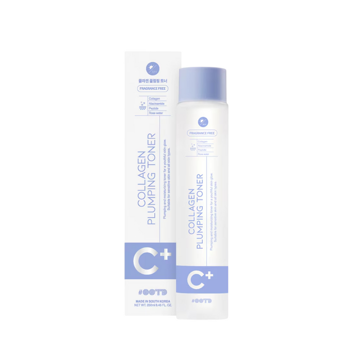 Tonic de curățare #OOTD C+ Collagen Plumping Toner, hidratant, cu efect de umplere, 250 ml