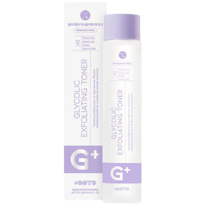 Tonic exfoliant #OOTD G+, cu AHA/BHA, fără parfum, 250 ml