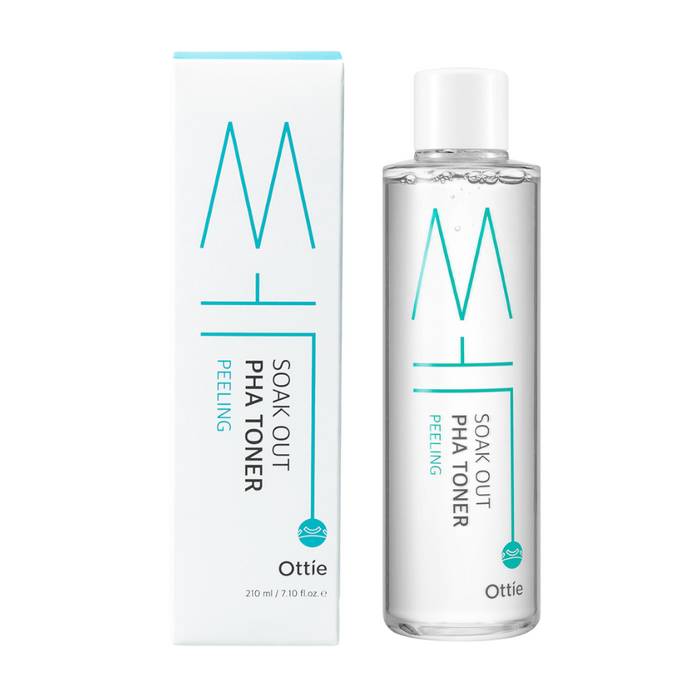Loțiune tonică Ottie Soak Out, exfoliantă, hidratantă, cu PHA, 210 ml
