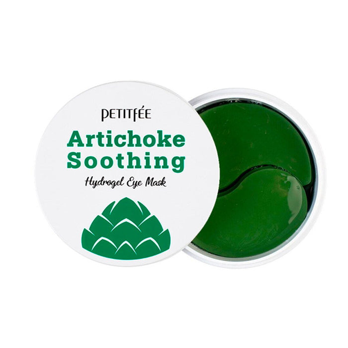 Plasturi hidrogel pentru ochi Petitfee Artichoke Soothing, calmanti, zi și noapte, 60 buc