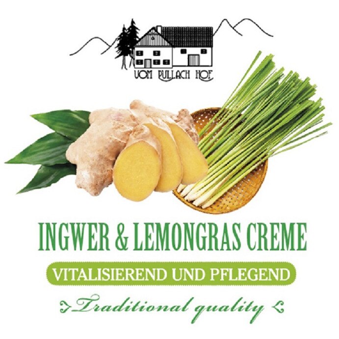Cremă cu ghimbir și lemongrass Pullach Hof, 250 ml