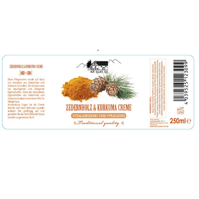 Cremă cu turmeric și pin, Pullach Hof, 250 ml