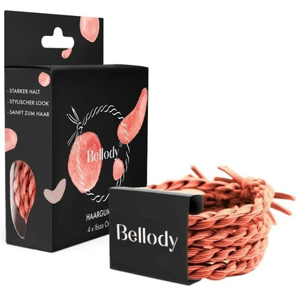 Set elastice de păr, Bellody, Ibiza Orange, 4 bucăți