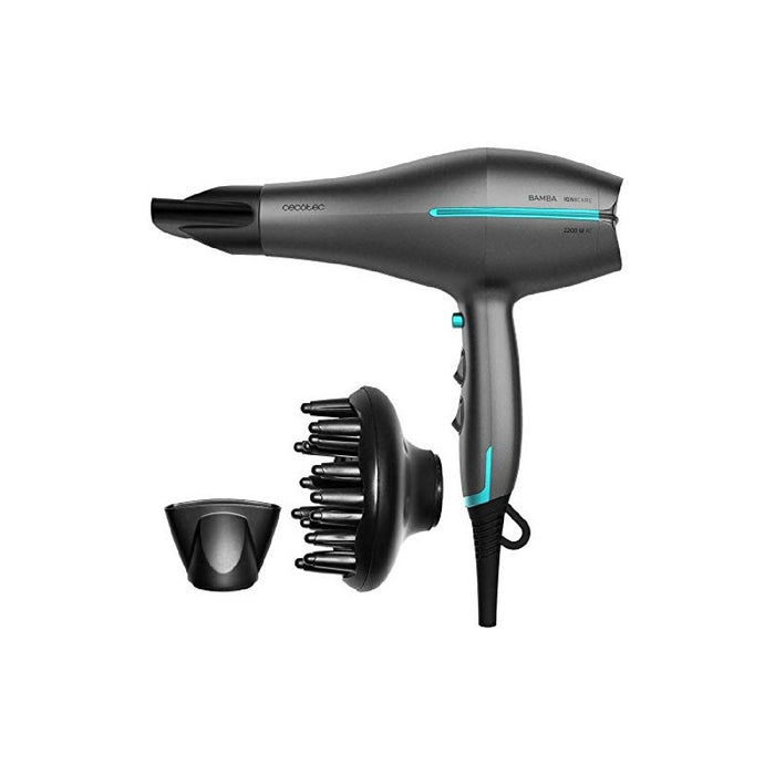 Uscător de păr, Cecotec Bamba IoniCare 5300 Maxi Aura, 2200 W, Negru