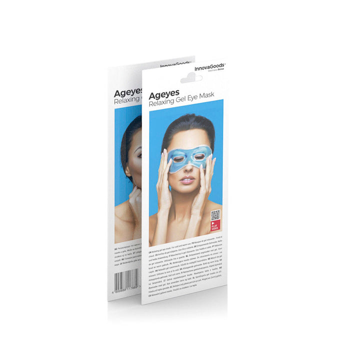 Mască Ochi Gel, InnovaGoods Ageyes, Albastră, 23x7 cm