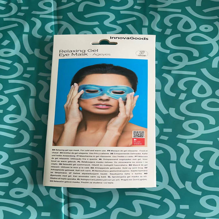 Mască Ochi Gel, InnovaGoods Ageyes, Albastră, 23x7 cm