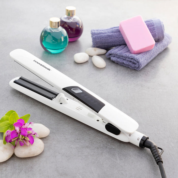 Placă de păr cu aburi, InnovaGoods Stemio, 36 W, alb