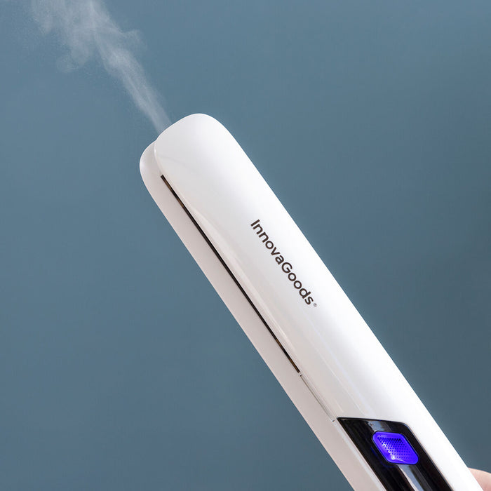 Placă de păr cu aburi, InnovaGoods Stemio, 36 W, alb