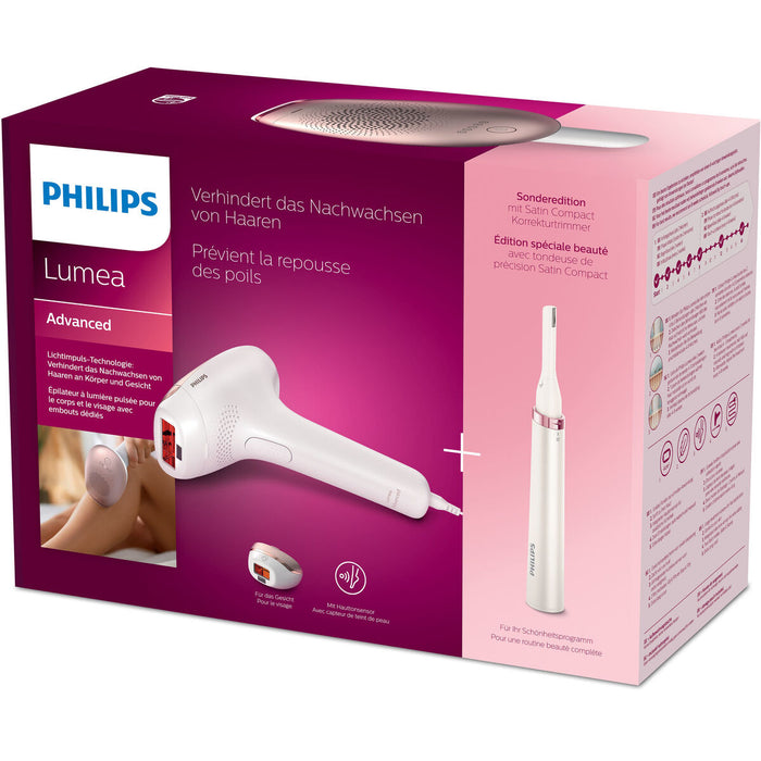 Epilator IPL Philips Lumea Advanced, 5 nivele intensitate, alb și rose gold