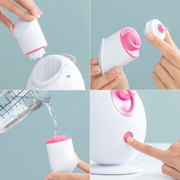 Saună facială electrică Innovagoods Moispa, alb-roz, 90 ml