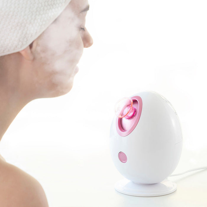 Saună facială electrică Innovagoods Moispa, alb-roz, 90 ml