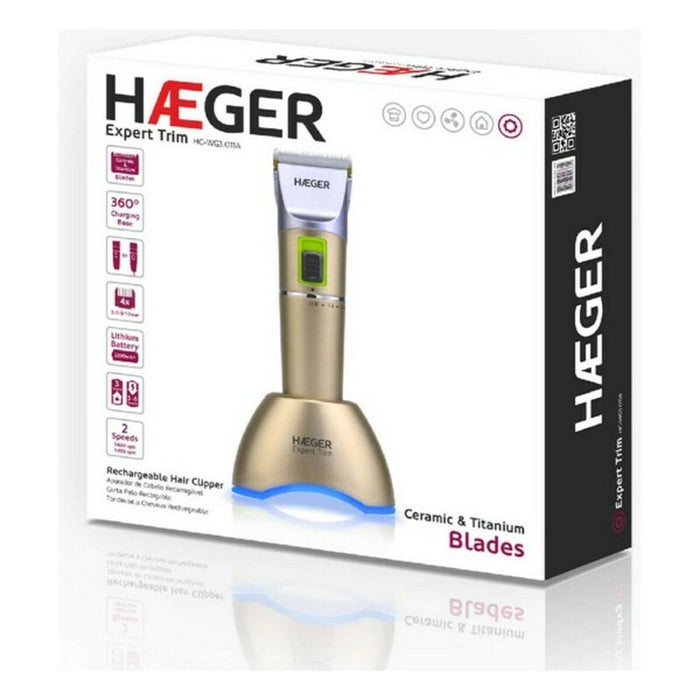 Aparat de ras electric, Haeger HC-WG3.011A, auriu, reîncărcabil