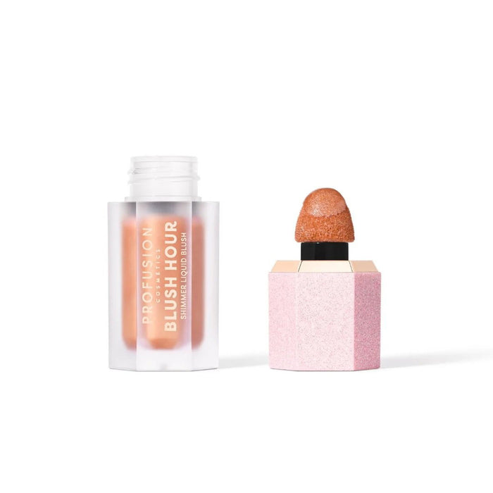 Fard de obraz lichid Profusion Cosmetics Blush Hour, cu efect lucios și iluminator, nuanța Peach Mimosa, 6 ml