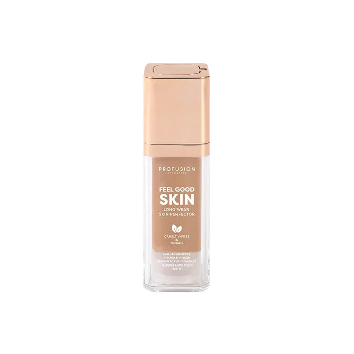 Fond de ten lichid Profusion Cosmetics Feel Good Skin, finisaj satinat, nuanța 300 Medium, SPF 15, 30 ml