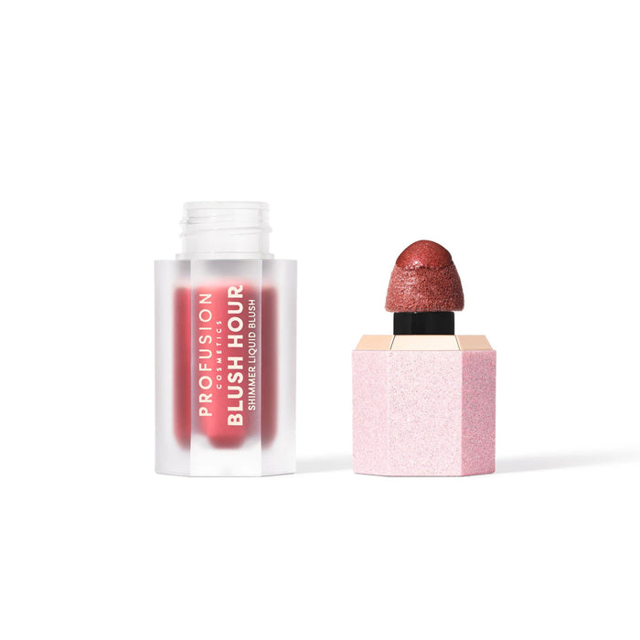 Fard de obraz lichid Profusion Cosmetics Blush Hour, finish lucios și iluminator, nuanța Berry Mimosa, 6 ml