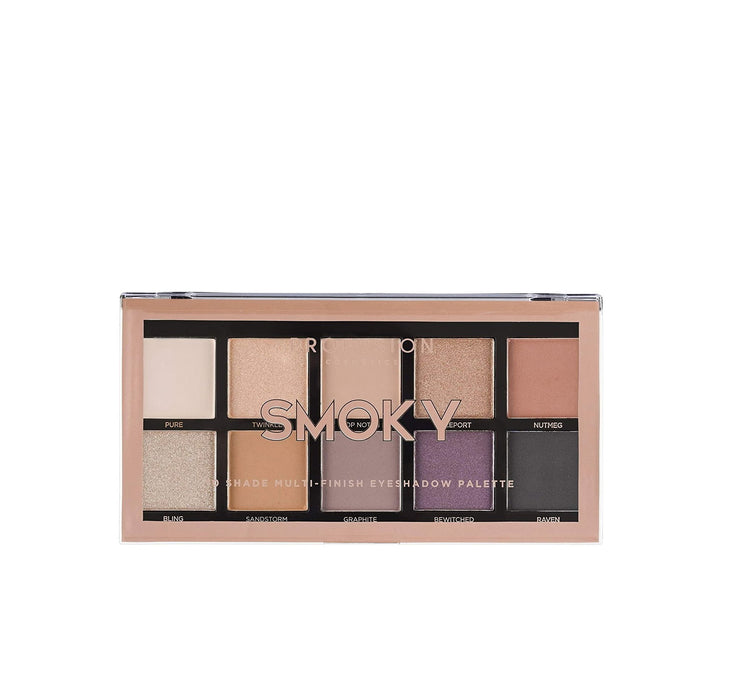 Paletă de farduri de ochi Profusion Cosmetics Smoky, 10 nuanțe, 25 g