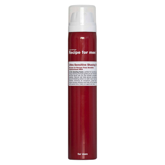 Spumă de ras Recipe For Men Ultra Sensitive, energizantă, pentru bărbați, 100 ml