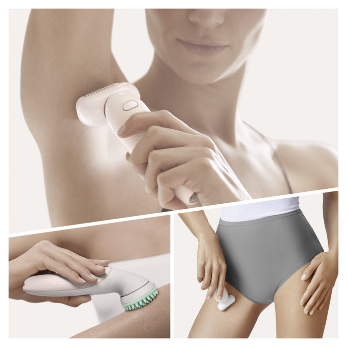 Epilator cu accesorii, Braun, alb optic, 50 min autonomie