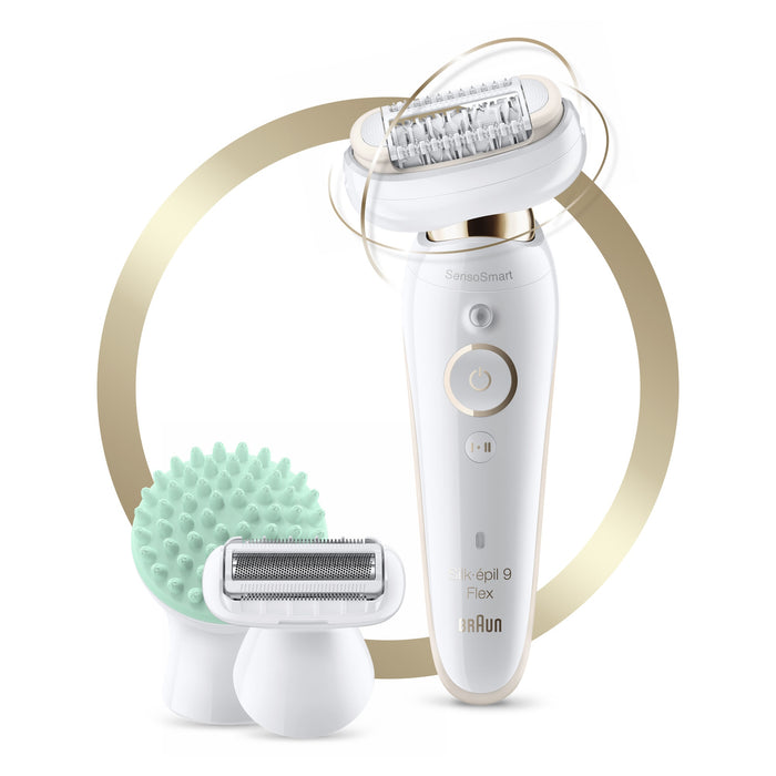 Epilator cu accesorii, Braun, alb optic, 50 min autonomie