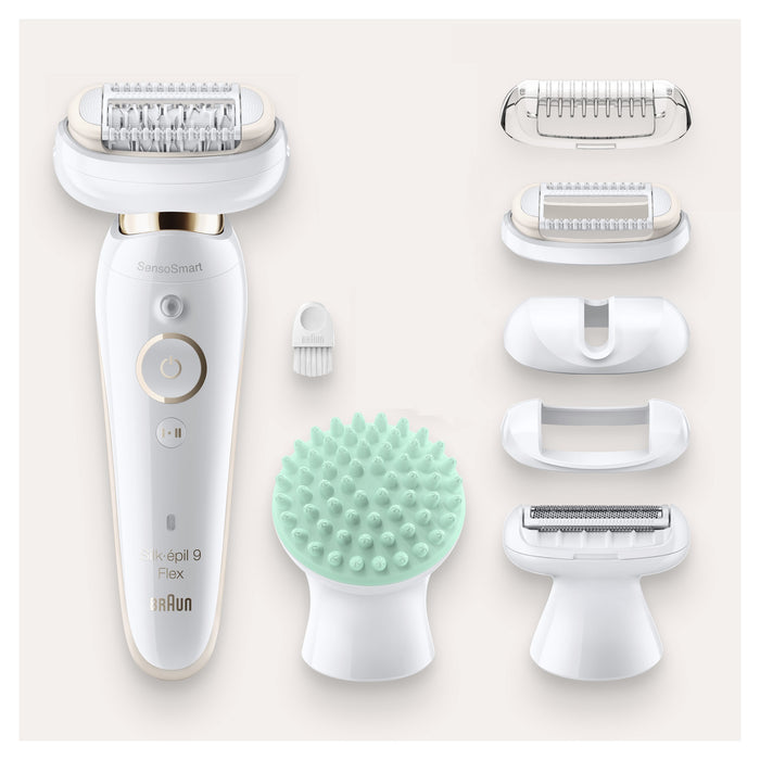 Epilator cu accesorii, Braun, alb optic, 50 min autonomie