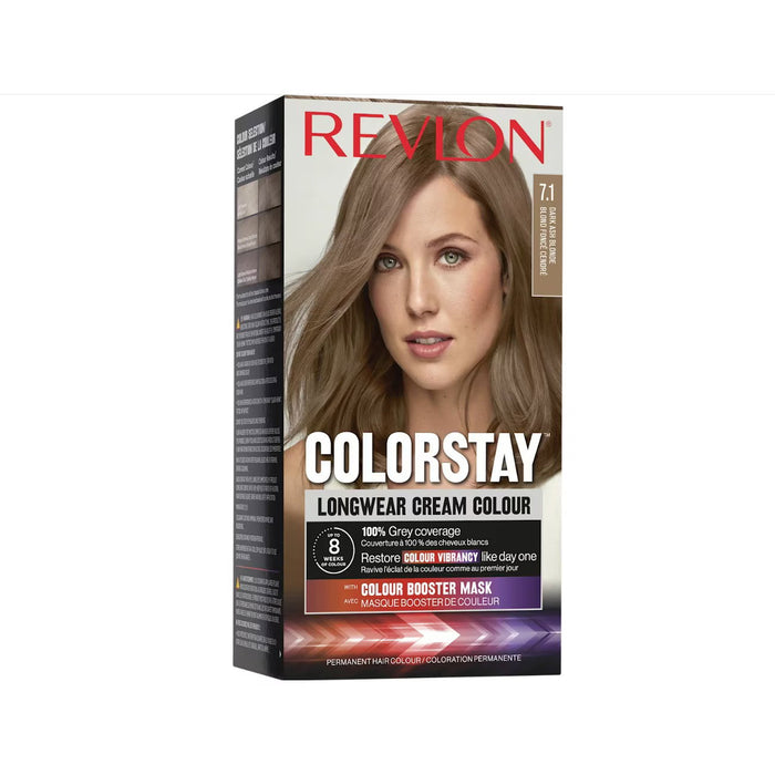 Vopsea permanentă de păr Revlon Color Stay, nuanța 7.1 Dark Ash Blonde, 165 ml