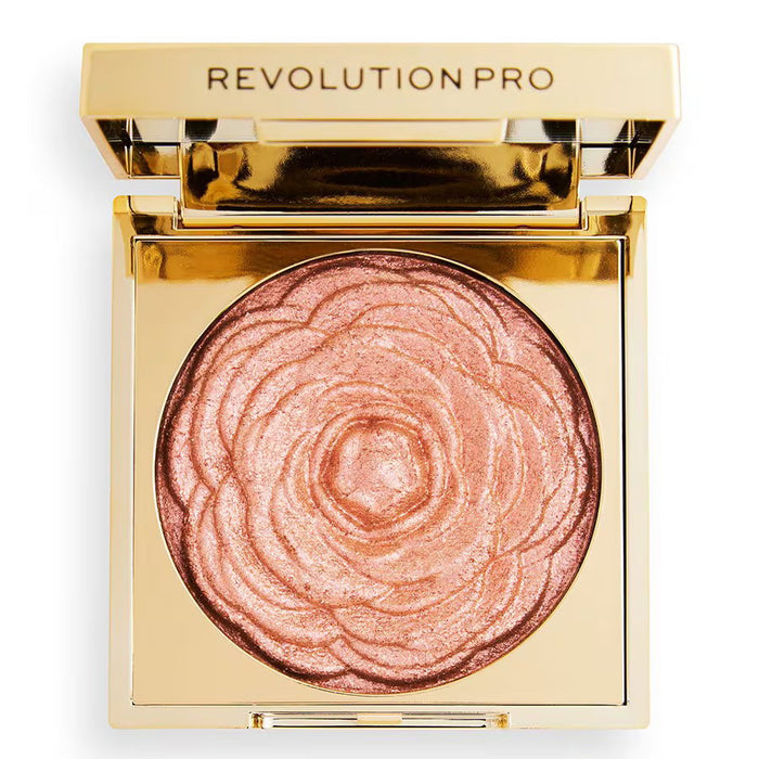 Fard de obraz și iluminator compact Revolution Pro Pro Lustre, nuanța Aur roz, 9 g