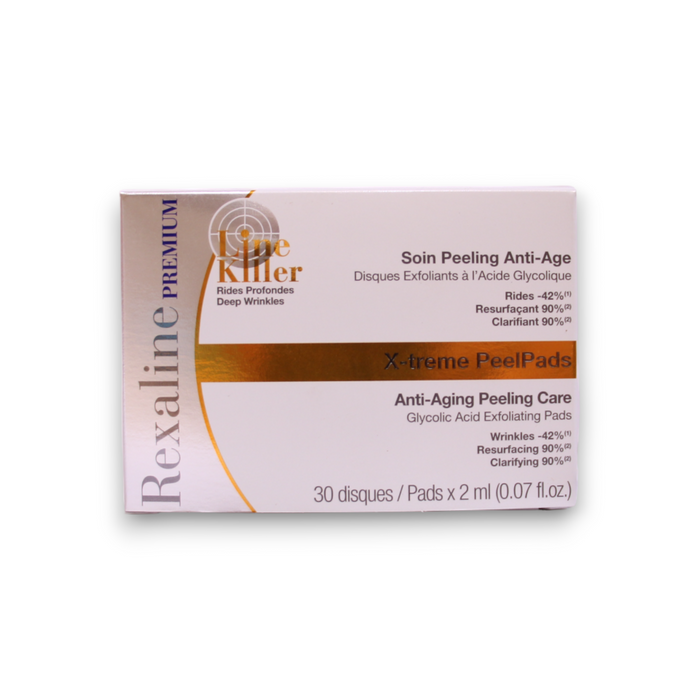 Discuri de peeling Rexaline Line Killer X-Treme, antiîmbătrânire, cu acid glicolic, 30 buc
